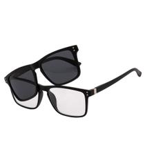 Armação Óculos Clipon 2 Em 1 Grau Retangular E.U.A Preto