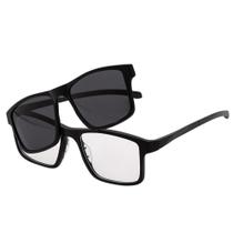 Armação Óculos Clipon 2 Em 1 Grau Retangular Equador Preto