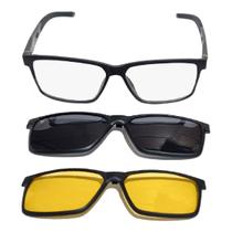 Armaçao Oculos Clipon Solar Polarizado Kallblack AM5346C2