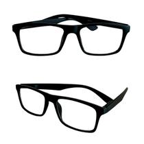 Armação Óculos com Grau +1.00 até +5.00 Leitura Perto Preto Emborrachado