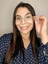 Armação Óculos de Grau Feminina Aviador Dourado Gold