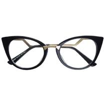 Armação Óculos de Grau Feminina Gatinho Beauty Preta