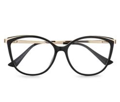 Armação Óculos De Grau Feminina Gatinho Capitan Preto Armação Óculos De Grau Feminina Gatinho Capitan Preto