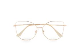 Armação Óculos de Grau Feminina Gatinho Jane Dourada - Palas Eyewear