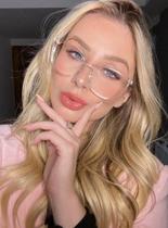 Armação Óculos de Grau Feminina Quadrada Joia Transparente