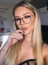 Armação Óculos de Grau Feminina Redonda Animal Print Daly