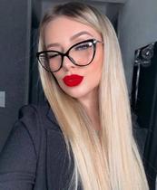 Armação Óculos de Grau Feminina Retangular Gatinho Ana Julia Preta