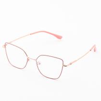 Armação Óculos de Grau Feminina Retangular Titanium Livia Óculos Sunrise