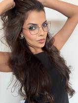 Armação Óculos de Grau Feminina Retangular Titanium Livia Óculos Sunrise