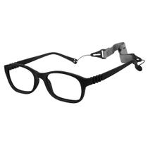 Armação Óculos De Grau Infantil Elástico Flexível Preto 239