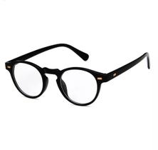Armação Óculos de Grau Lente Transparente Redondo Oval Preto Retro Vintage UV400