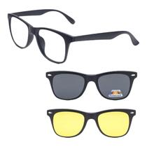 Armação Óculos De Grau Maculino Aviador Clipon 3 Em 1 Many