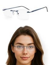 Armação Oculos de Grau Sem Aro Flutuante Leve Retangular Preto C7 Armação Oculos de Grau Sem Aro Flutuante Leve Retangular Preto C7