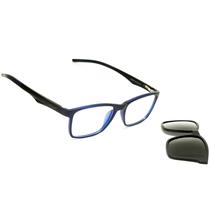 Armação Óculos de Graus Clipon Masculino Heyan Rentanguar Clip on Lentes Polariazdas com Uv400 2503