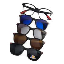 Armação Oculos De Sol Clipon Troca Lente Polarizado Uv Preto