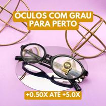 Armação Óculos Grau +0.50 até +5.0 Leitura Perto Preto Retro Oval Feminino