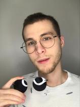 Armação Óculos Grau Clipon Masculino 2 Em 1 Hexagonal Preto