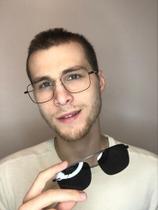 Armação Óculos Grau Clipon Masculino 2 Em 1 Valentim Preto Armação Óculos Grau Clipon Masculino 2 Em 1 Valentim Preto