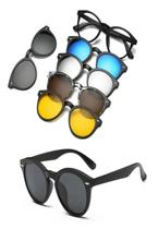 Armação Óculos Grau Clipon Sol Feminino 5 Em 1 France Preto - Palas Eyewear