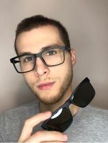 Armação Óculos Grau Clipon Sol Masculino 2 Em 1 Pedro Preto - Palas Eyewear