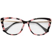 Armação Óculos Grau Feminina Quadrado Holly Floral Armação Óculos Grau Feminina Quadrado Holly Floral