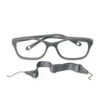 Armação Óculos Grau Infantil Silicone Flexível Elástico Cinza