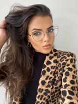 Armação Óculos Grau Metal Feminina Gatinho July