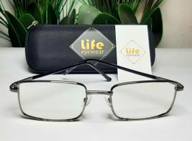 Armação Óculos Grau Pronto +1.00 Ate +4.00 Aro Metal Leitura - Life Eyewear