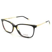 Armação Óculos Hickmann Hi6048 H03 Preto Brilho Dourado