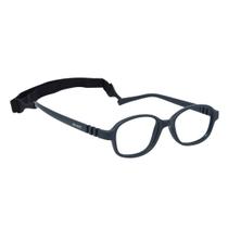 Armação Óculos Infantil De Grau Sem Parafuso Não Quebra Bebe 0 a 3 anos Cinza Escuro Tremix 304