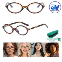 Armação Óculos Miu Oval Retrô Tartaruga Blogueirinha Vintage GVMIU001