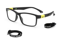Armação Óculos Mormaii Infantil Rocket M6088afg52 Preto Fosco Amarelo cat1 -