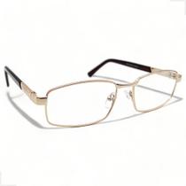Armação Óculos Para Grau Masculino Metal Ferro Grande Resistente Lentes Sem Grau + UV400