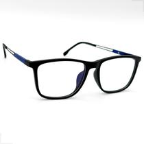 Armação Óculos Sem Grau Quadrada TR90 Lente Filtro Luz Azul