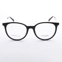 Armação para óculos de Grau Atitude Feminino AT6231IN Redondo em Acetato Preto