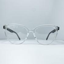 Armação para óculos de grau clássico redondo off White haste tartaruga preto cód:C02 53-18-144