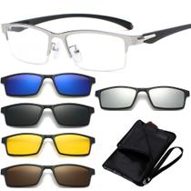Armação Para Óculos de Grau Clip on 6 em 1 em Metal - Multiclips