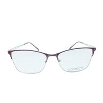 Armação para óculos de Grau Coonecta Feminino Gatinho em Metal Vermelho e Dourado