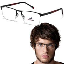 Armação para Óculos de grau em Metal Retangular Masculino - Multiclips