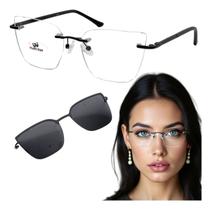 Armação Para Óculos de Grau Feminino + Lente Clip on Solar Armação Para Óculos de Grau Feminino + Lente Clip on Solar
