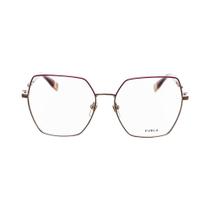 Armação para óculos de Grau Furla VFU674 Feminino Hexagonal em Metal Armação para óculos de Grau Furla VFU674 Feminino Hexagonal em Metal
