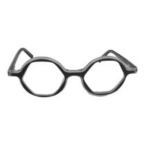 Armação para Óculos de Grau Hexágono Preto e Transparente Masculino YNot