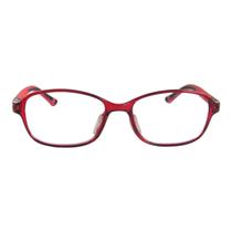 Armação para Óculos de Grau Infantil Oval Transparente Vermelho Haste com Abertura para Cordão Bolinha Preto Arco-Iris Kids