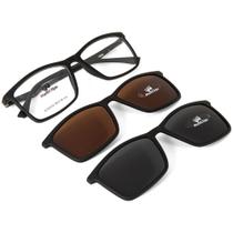 Armação Para Óculos De Grau Masculino Clip On 3 Em 1 Tr90 Proteção UV400 Polarizado - Multiclips