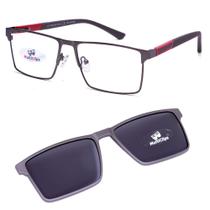 Armação Para Óculos de Grau Masculino Metal Clip on Quadrado Polarizado - Multiclips