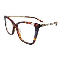 Armação para Óculos de Grau Original Sabrina Sato Tartaruga e Dourado Gatinho Acetato Sem plaqueta Feminino SS178
