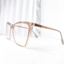Armação para óculos de grau quadrada estilo gatinho com relevos tendência - Filó Modas