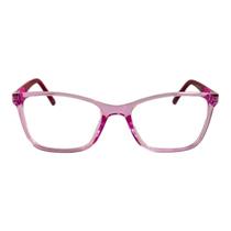 Armação para Óculos de Grau Quadrado Cestavado Infantil Rosa Transparente Haste em Vermelho Feminina Arco-Iris Kids Armação para Óculos de Grau Quadrado Cestavado Infantil Rosa Transparente Haste em Vermelho Feminina Arco-Iris Kids