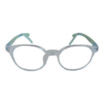 Armação para Óculos de Grau Redondo Infantil Ajustável Transparente Hastes Azul Claro por fora e Verde Claro Dentro Masculino Arco-Iris Kids Armação para Óculos de Grau Redondo Infantil Ajustável Transparente Hastes Azul Claro por fora e Verde Claro Dentro Masculino Arco-Iris Kids
