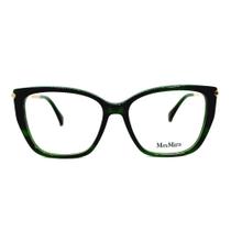 Armaçao para Óculos Feminina Quadrado Max Mara Verde Escuro Brilhante 5007